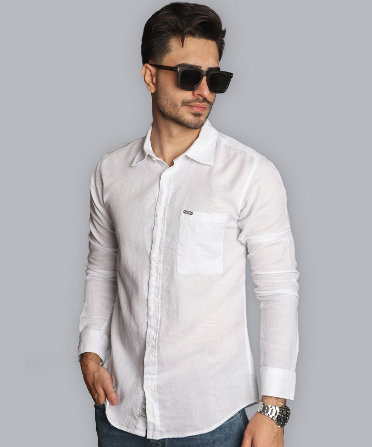                                                                                                   پرتقالی سفید مشکی نفتی سبز کرم پیراهن آستین بلند فیت 0831  - تصویر 9