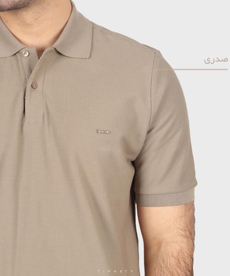                         طوسی استخوانی صدری تیشرت یقه دار 0588  - تصویر 6