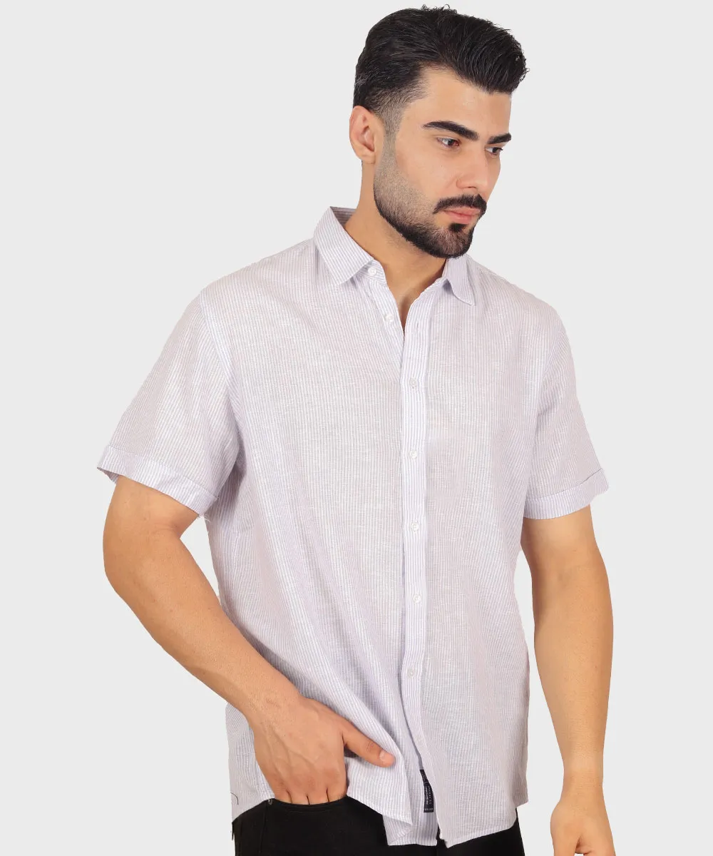 کرم قهوه ای یاسی پیراهن آستین کوتاه فیت 1428  - تصویر 4