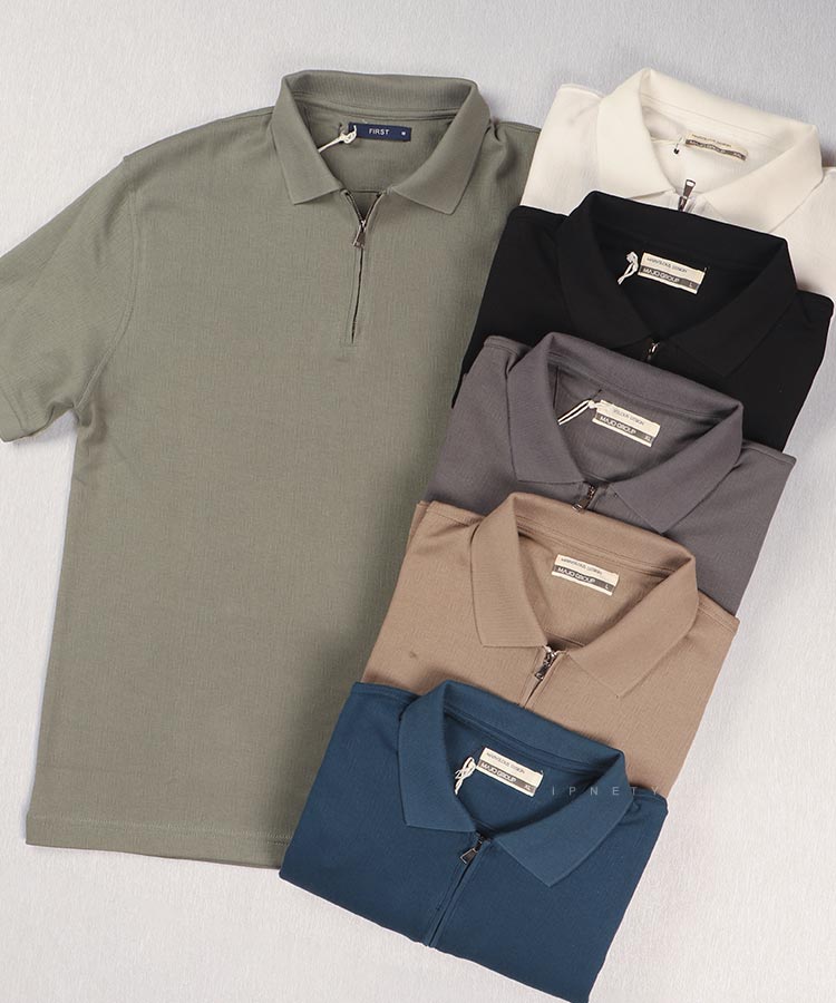 تیشرت نیم زیپ لش مردانه 4036