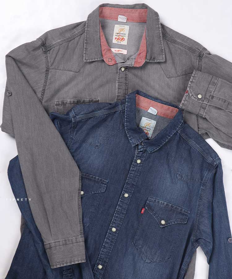                                                                                                 سورمه ای طوسی آبی ذغالی پیراهن آستین بلند فیت 0741  - تصویر 3