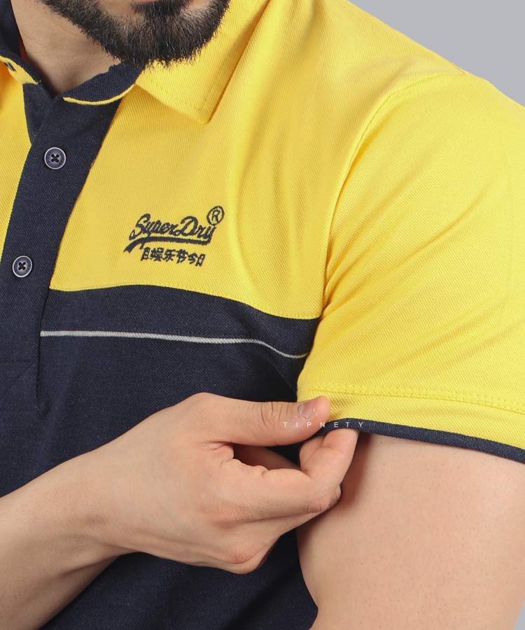 تیشرت یقه دار مردانه زرد 5320