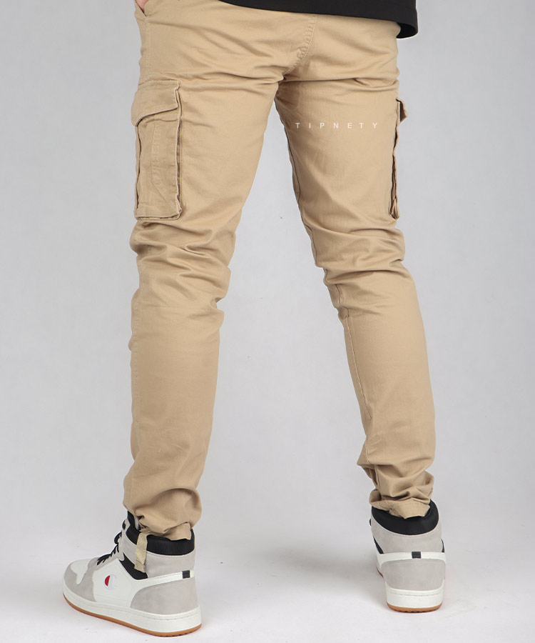                                                                 لجنی کرم مشکی شلوار کتان اسلش 2631  - تصویر 4