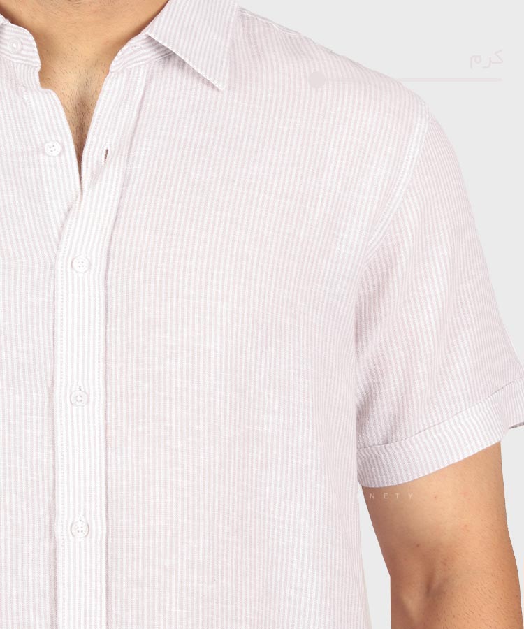                                         کرم قهوه ای یاسی پیراهن آستین کوتاه فیت 1428  - تصویر 5