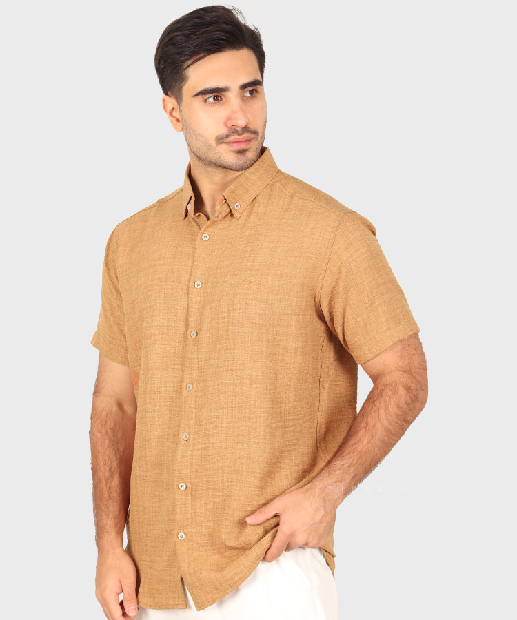                                                                                             مشکی لجنی آبی تیره طوسی تیره شتری نسکافه ای سبز کرم سفید نفتی یشمی خاکی پیراهن آستین کوتاه فیت 0132  - تصویر 4