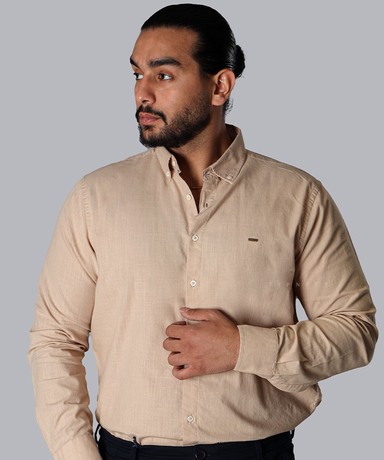 پیراهن مردانه آستین بلند ساده و اسپرت 5107