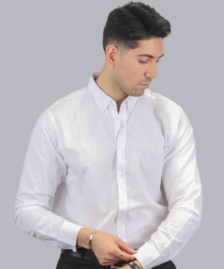 پیراهن مردانه آستین بلند ساده و اسپرت 5107