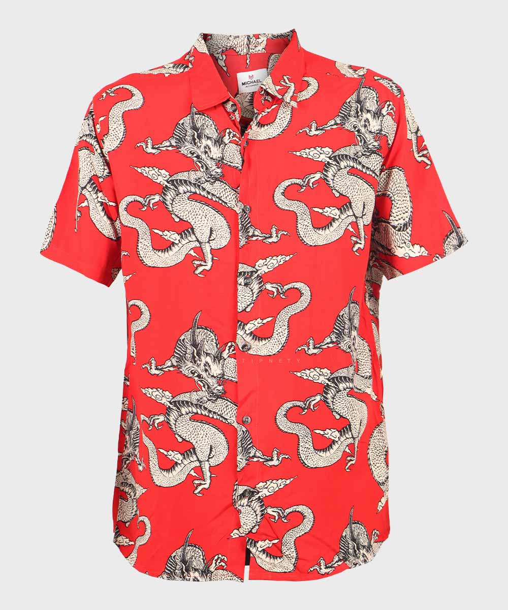 پیراهن مردانه هاوایی آستین کوتاه کد 2028