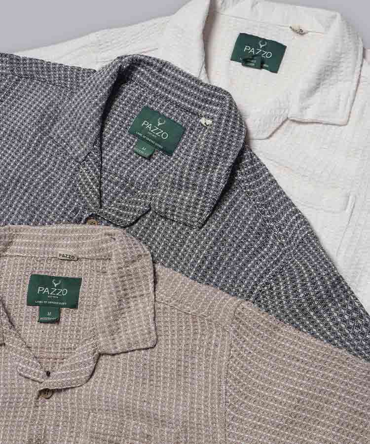 پیراهن یقه انگلیسی مردانه کنفی 0854