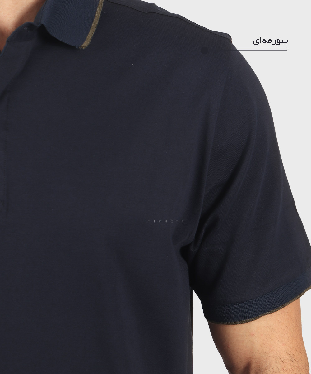                                                   سفید سورمه ای کرم روشن مشکی تیشرت یقه دار 0597  - تصویر 6