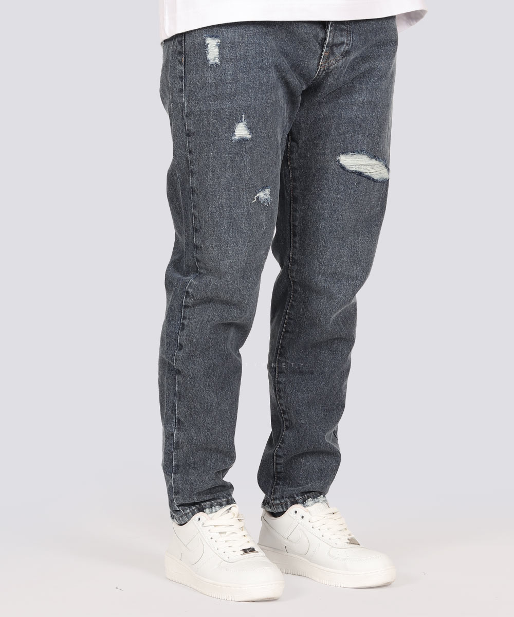   تیره       تیره آبی شلوار جین مام فیت 4907  - تصویر 5