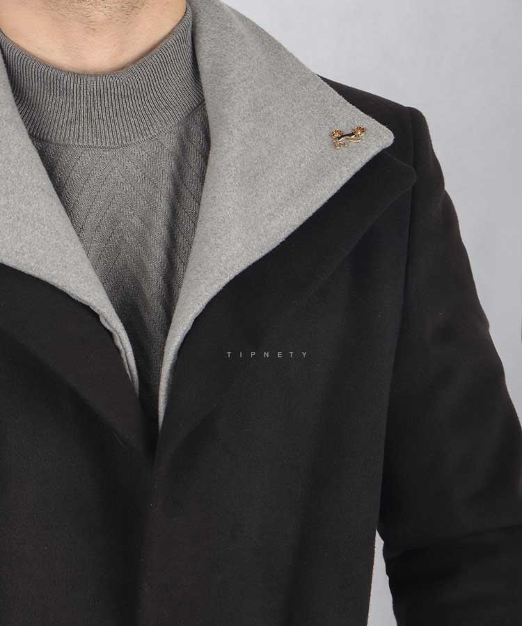                                                                                                         طوسی مشکی عسلی زمستانه پالتو 0025  - تصویر 2