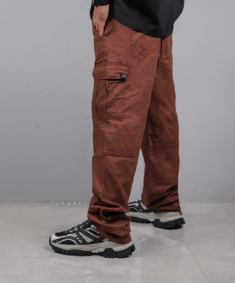 شلوار پارچه ای کارگو و کمر کش 3603