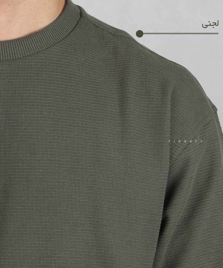                                                                                                                                                 کرم سفید لجنی یشمی دودی سبز مشکی سورمه ای تیشرت لش 1599  - تصویر 14