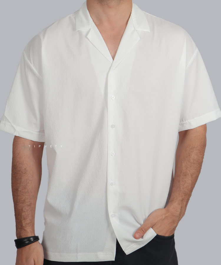                                                                                                                 سفید مشکی کرم پیراهن یقه انگلیسی 1820  - تصویر 4