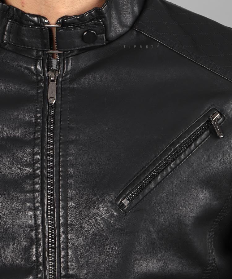                                                                                                                                               شکلاتی یشمی     مشکی زمستانه کت چرم 2318  - تصویر 15