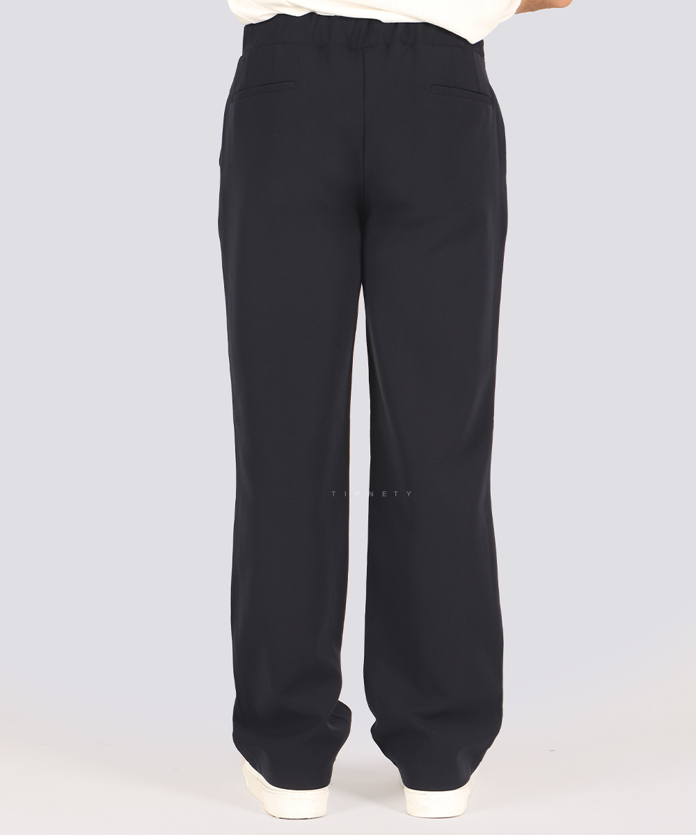                                                                 سورمه ای طوسی تیره مشکی کرم شکلاتی شلوار پارچه ای بگ استایل 0921  - تصویر 12