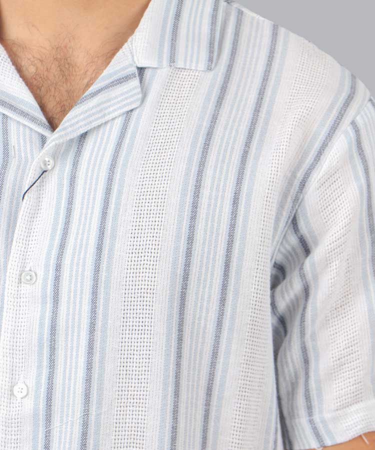                                     آبی روشن پیراهن یقه انگلیسی 1258  - تصویر 3