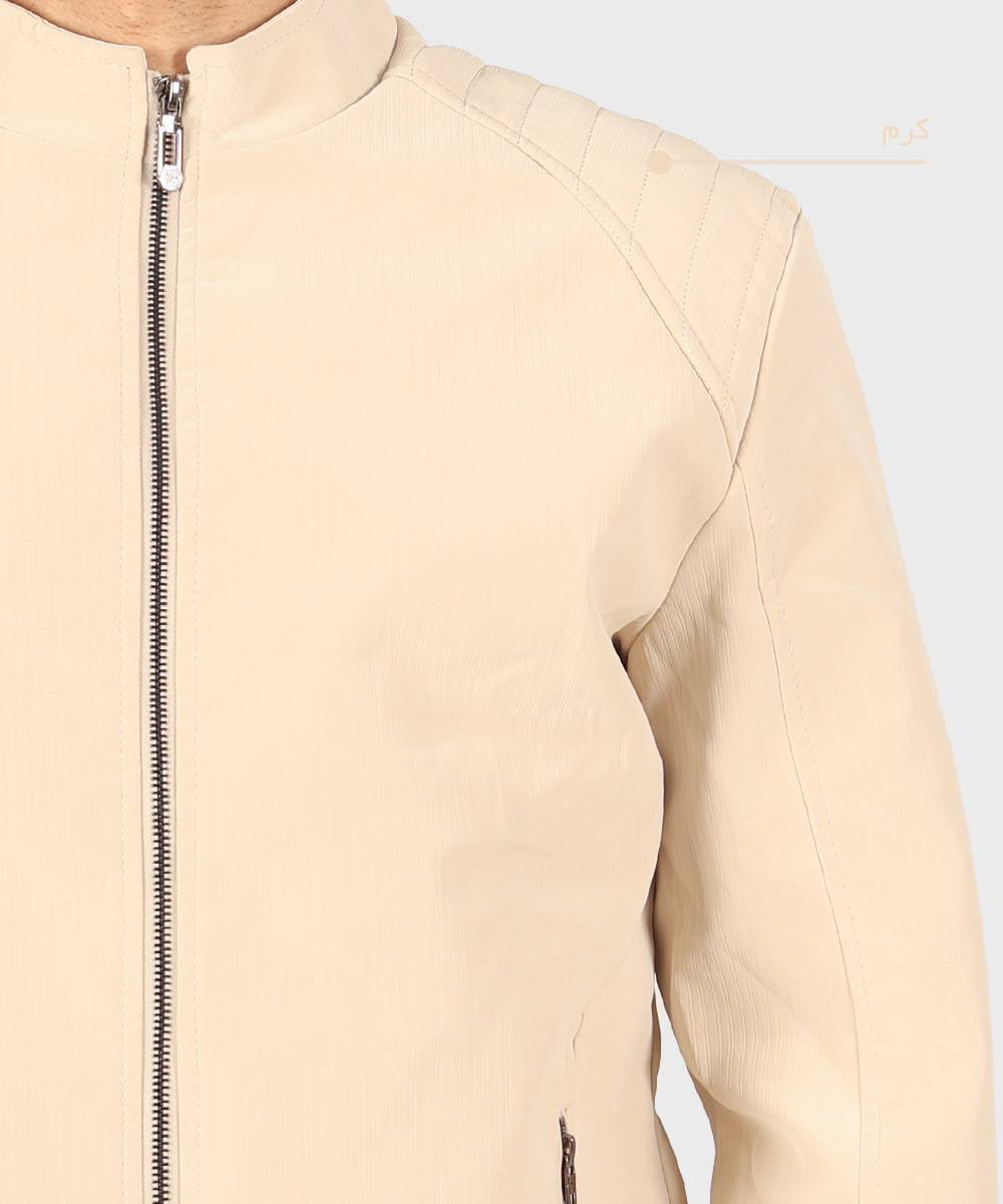                 سبز کرم مشکی زمستانه کت چرم 6015  - تصویر 5