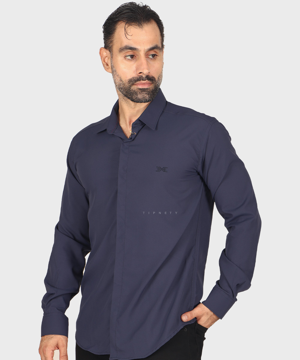 پیراهن مردانه آستین بلند دکمه مخفی 0939