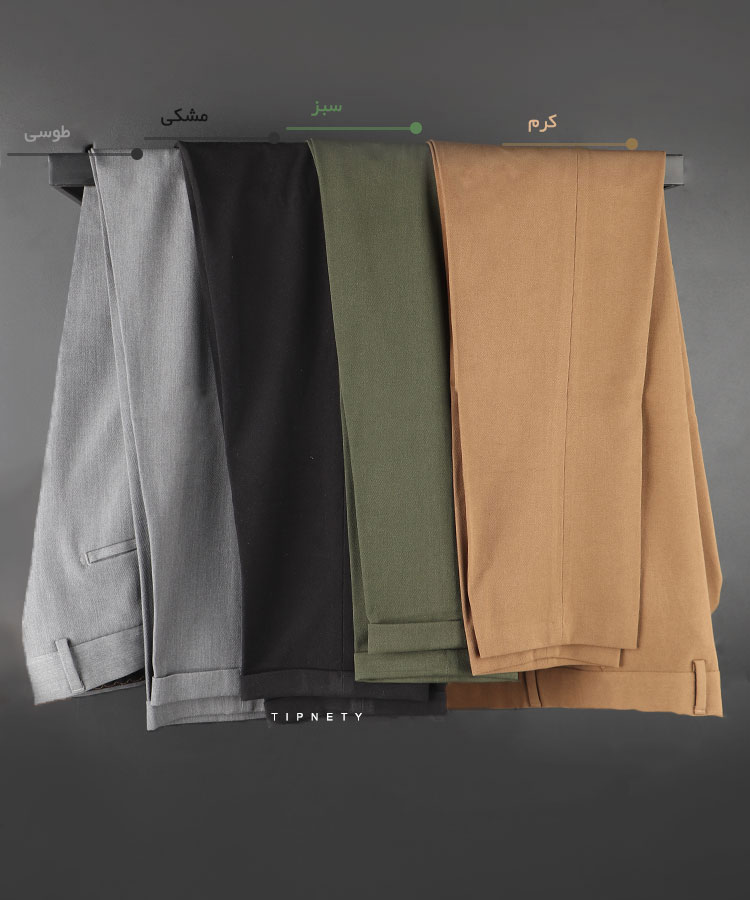           تیره               تیره               تیره               تیره               تیره     طوسی سورمه ای سبز مشکی طوسی تیره کرم شلوار پارچه ای فیت 3001  - تصویر 4