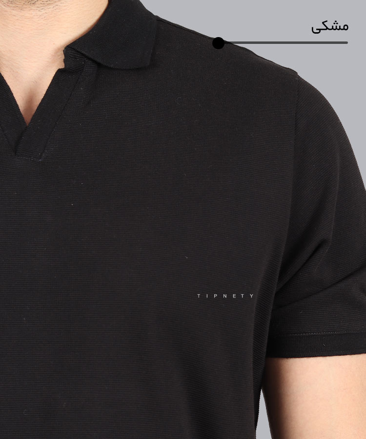                                         مشکی سبز سفید تیشرت یقه دار 0562  - تصویر 7