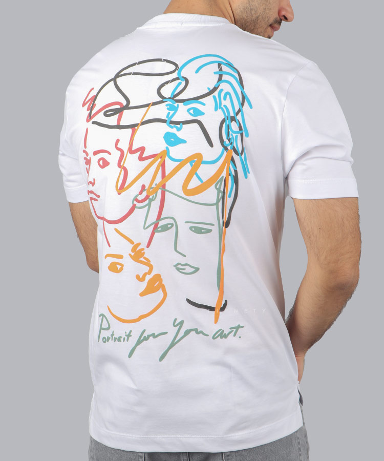                                                                   مشکی سفید تیشرت چاپی 1302  - تصویر 4