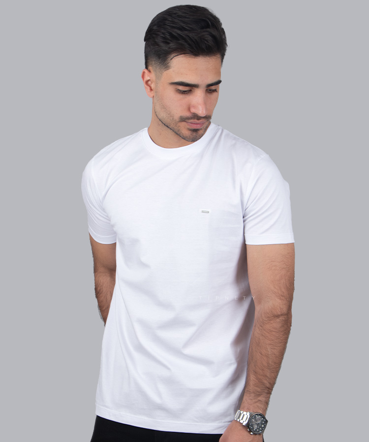 تیشرت ساده سفید مردانه برند تیپ نتی 9139
