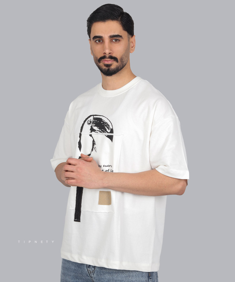                                                                                 طوسی تیره سفید شکلاتی تیشرت لش 1170  - تصویر 3