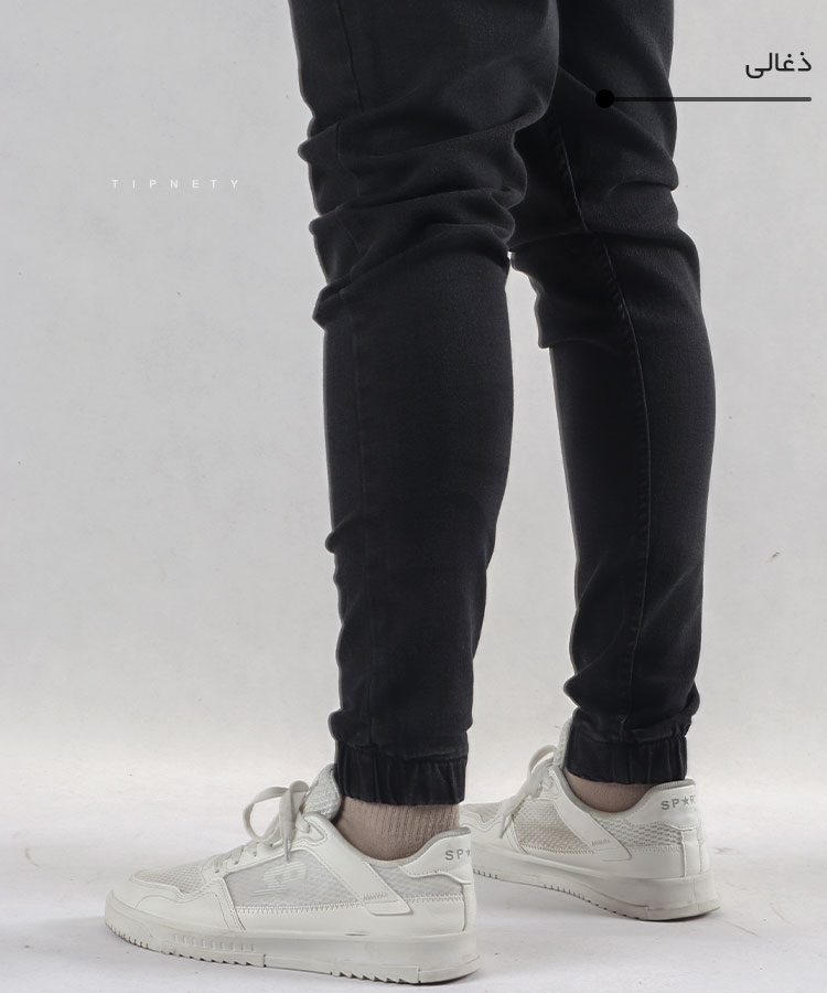                                                   ذغالی طوسی آبی تیره آبی روشن شلوار جین اسلش 4567  - تصویر 4