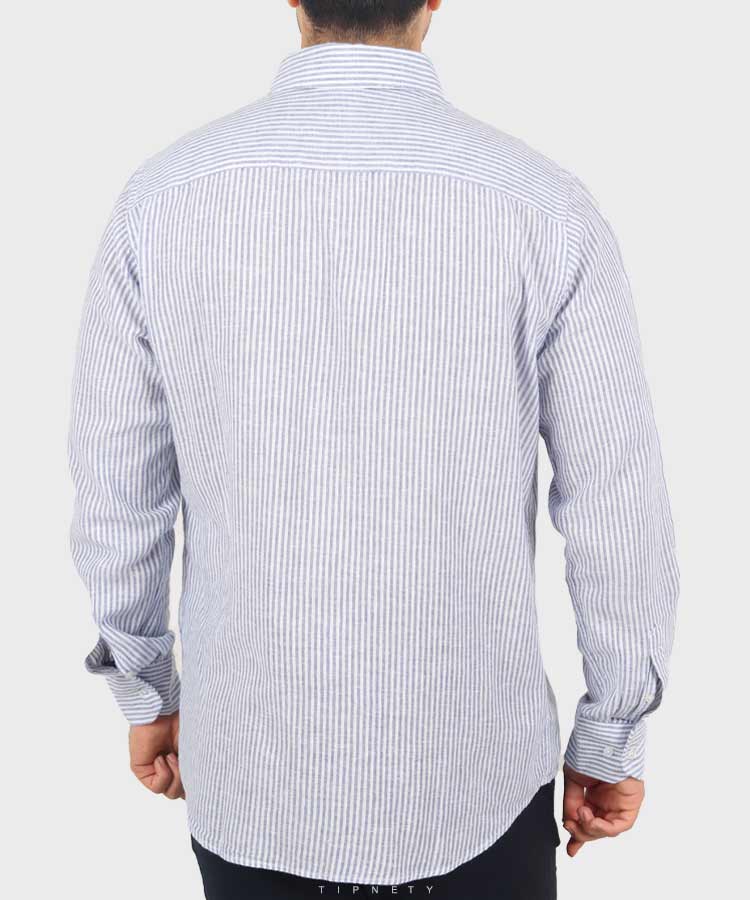                           تیره             تیره     طوسی آبی یاسی آبی تیره کرم پیراهن آستین بلند فیت 5440  - تصویر 5