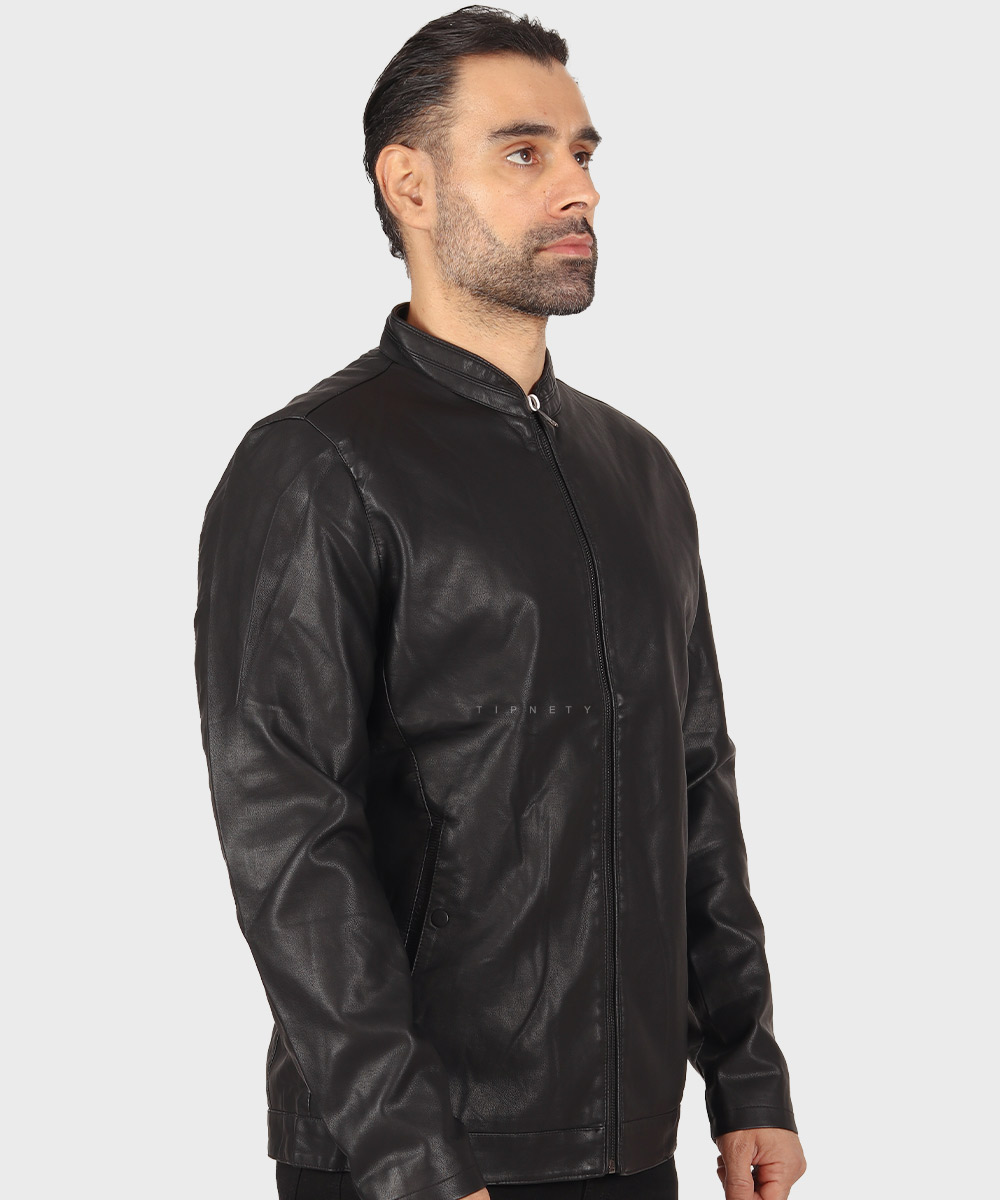         نسکافه ای استخوانی مشکی زمستانه کت چرم 2513  - تصویر 12