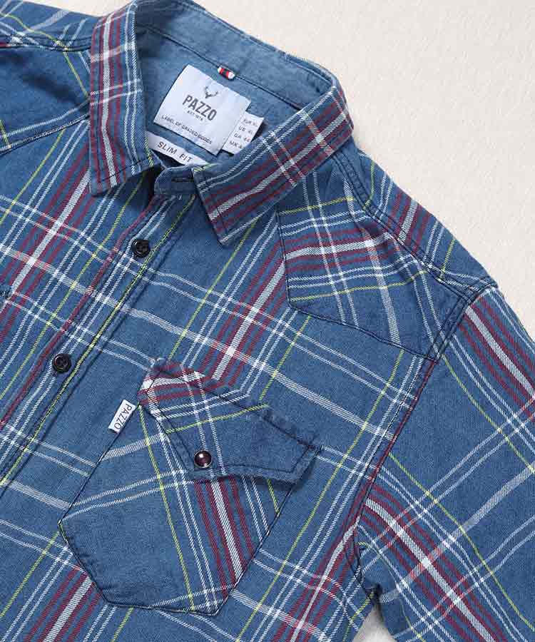 پیراهن مردانه چهارخانه آستین کوتاه 8153