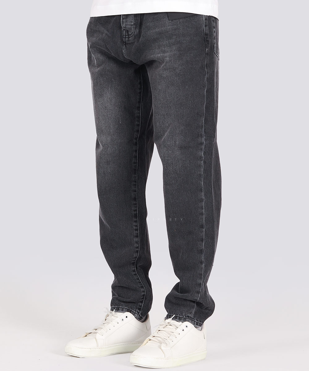 شلوار جین مام فیت مردانه ذغالی 0979