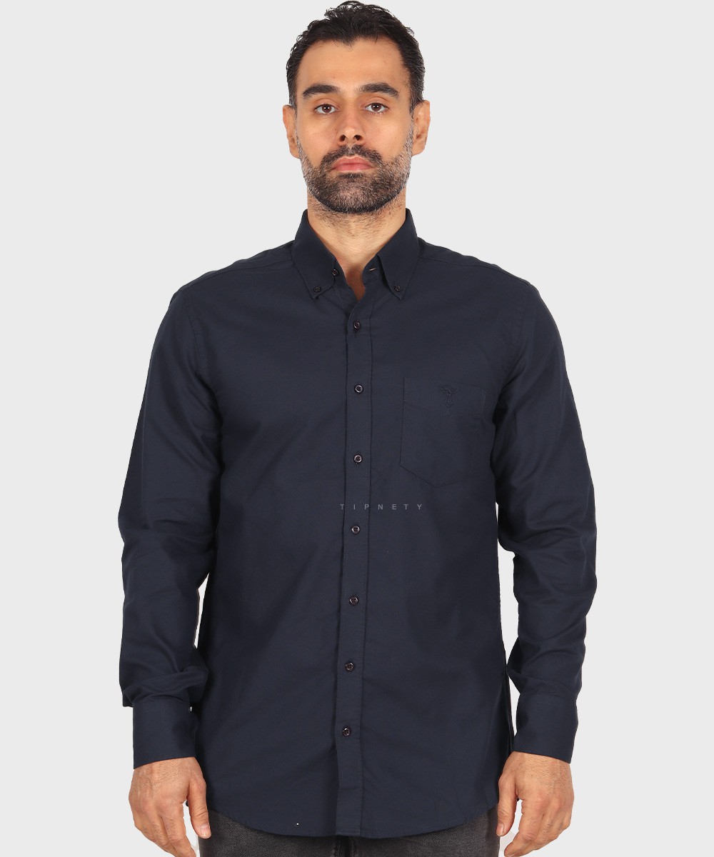 قهوه ای ذغالی سورمه ای لجنی مشکی سبز سفید آبی روشن پیراهن آستین بلند کلاسیک 3990  - تصویر 4