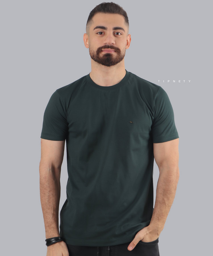 تیشرت ساده یشمی مردانه برند تیپ نتی 9110