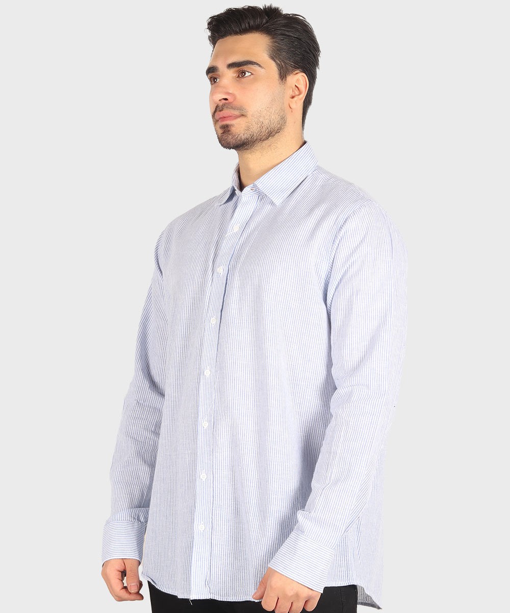           آبی روشن سبز قهوه ای آبی تیره پیراهن آستین بلند فیت 5509  - تصویر 13