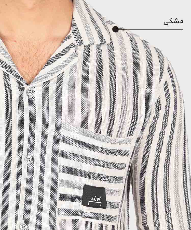                                                                                                                                                                 صورتی مات آبی سبز مشکی پیراهن یقه انگلیسی 0771  - تصویر 6