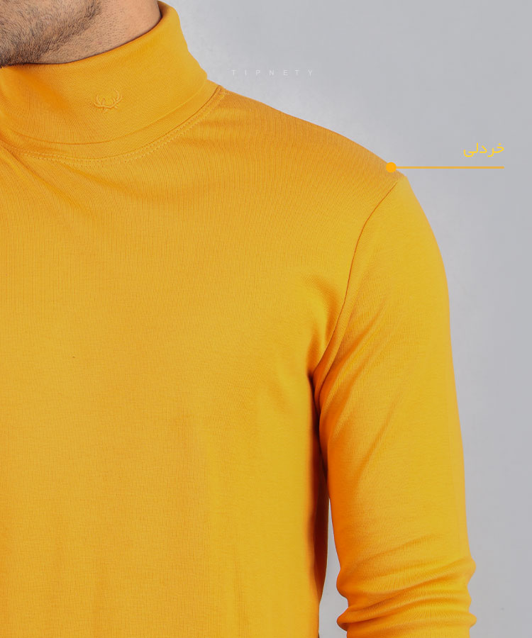                                                                                                                                                                                                                   کالباسی خردلی سورمه ای قرمز صدری لیمویی پاییزه یقه اسکی 6020  - تصویر 5