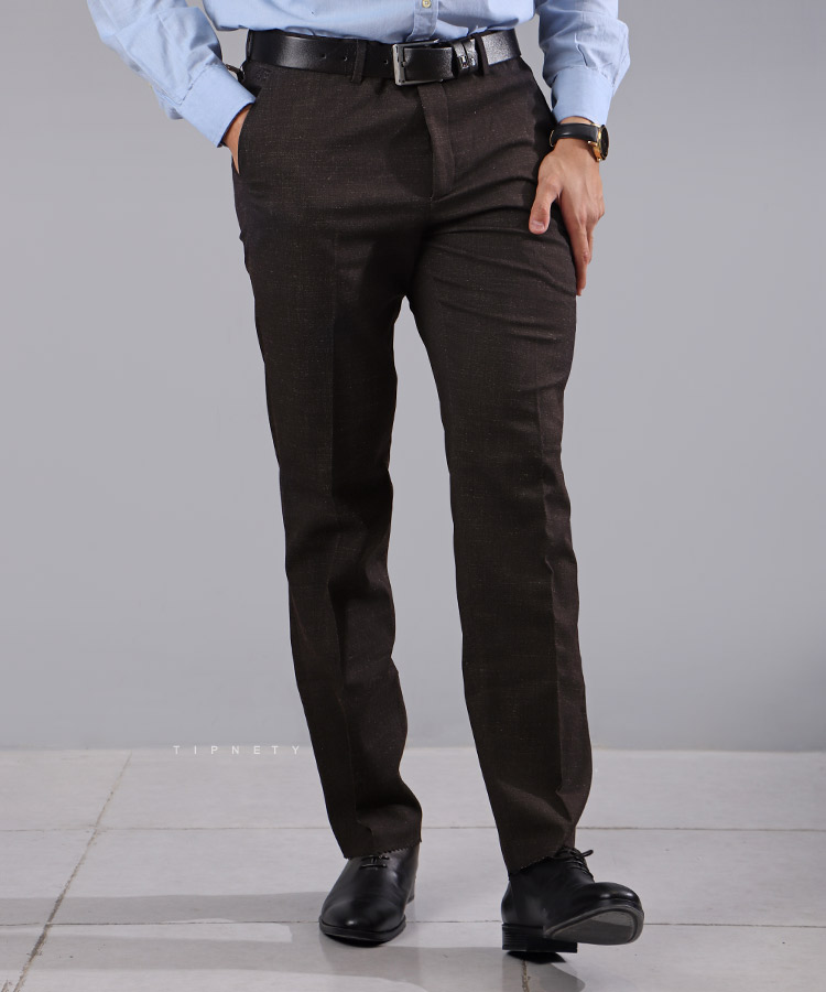 شلوار پارچه ای مردانه راسته طرح دار 0801