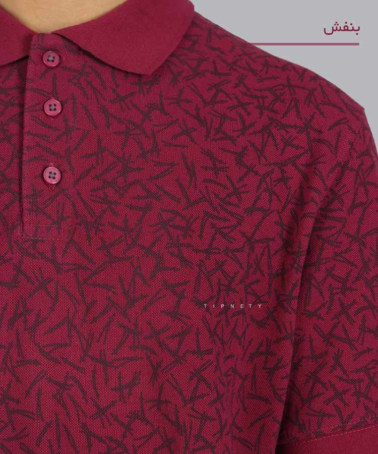             شکلاتی     ملانژ                                                                                     خردلی بنفش آجری تیشرت یقه دار 1442  - تصویر 4