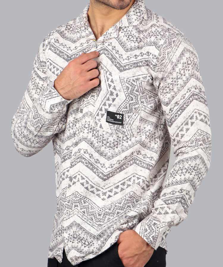 پیراهن آستین بلند یقه انگلیسی مردانه 0129