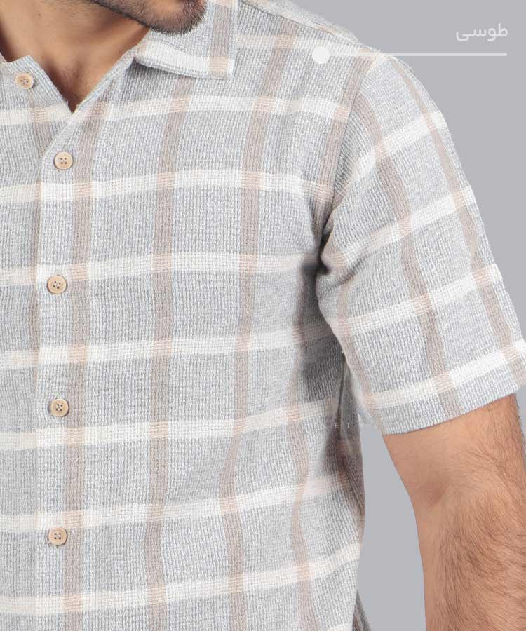                                                                       آبی شکلاتی طوسی پسته ای پیراهن لش 0235  - تصویر 3