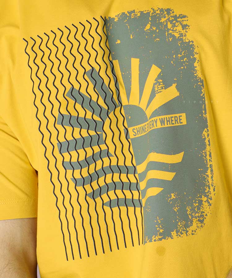                                                                                                                                     سفید زرد دودی مسی مشکی تیشرت چاپی 1134  - تصویر 3