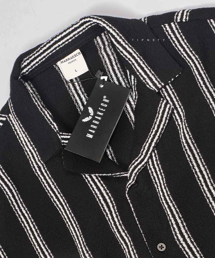 پیراهن یقه انگلیسی مشکی برند مراکش 2113