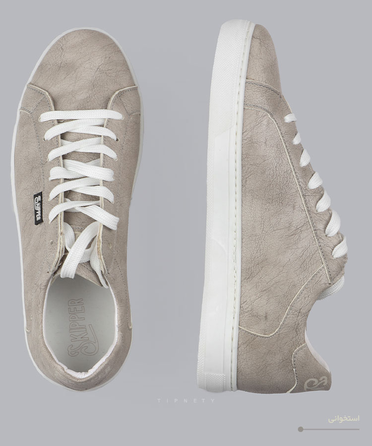                                                                                                                 سورمه ای طوسی یشمی قهوه ای عسلی استخوانی کفش کژوال 5213  - تصویر 9