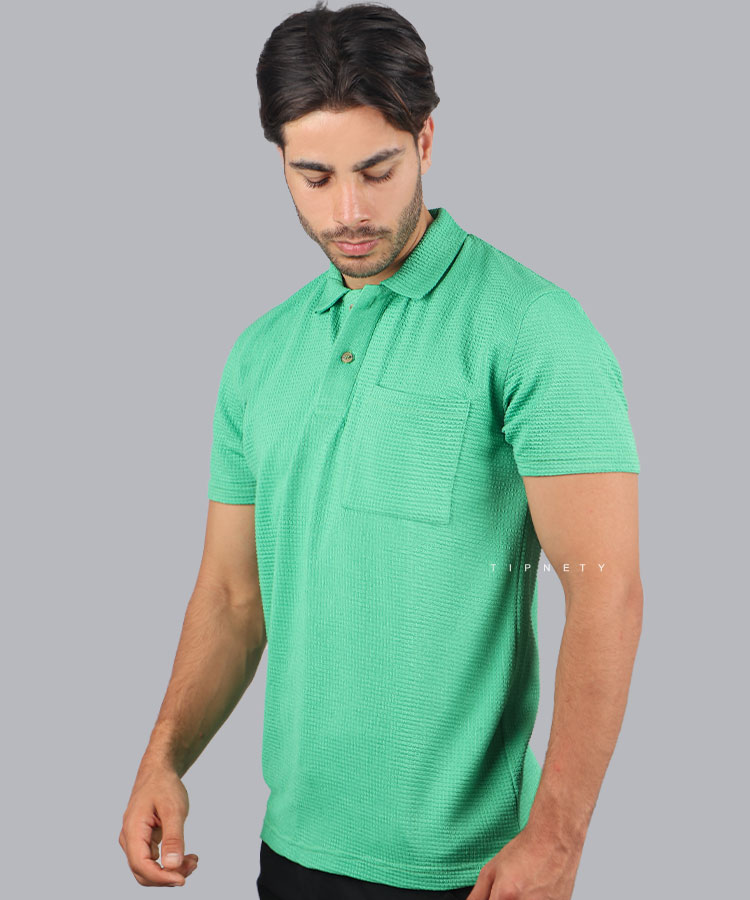 تیشرت یقه دار مردانه جیب دار 2217