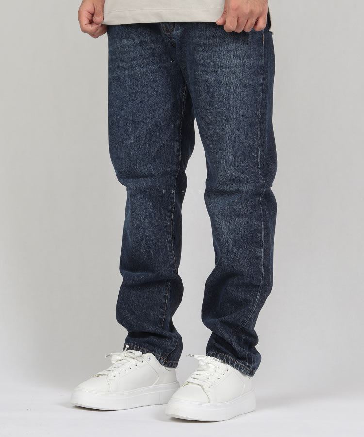 شلوار جین استرایت فیت مردانه سورمه ای 0148