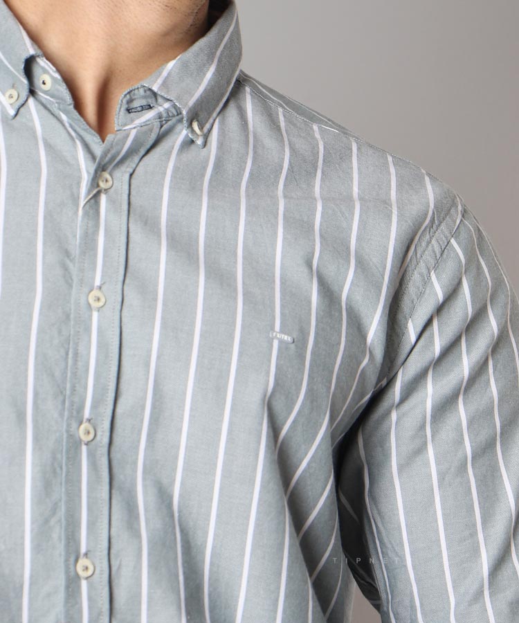 پیراهن مردانه آستین بلند راه راه 4101