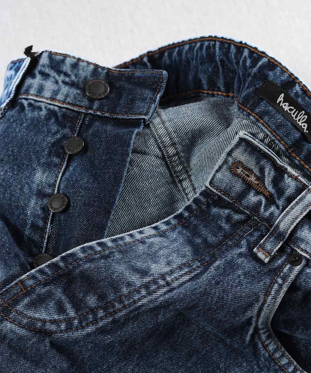     یخی       چرک     آبی آبی یخی سرمه ای تیره تینت آبی چرک سورمه ای شلوار جین مام فیت 3907  - تصویر 15